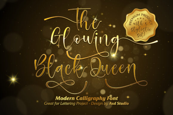 The Glowing Black Queen Font for Branding